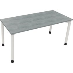 Neutralware 810039683 Schreibtisch 1600x700x680-820 4Fuß Rund ws/Beton hell