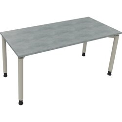 Neutralware 810039583 Schreibtisch 1600x700x680-820 4Fuß Rund si/Beton hell
