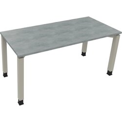 Neutralware 810032383 Schreibtisch 1600x700x680-820 4Fuß Quadrat si/Beton hell
