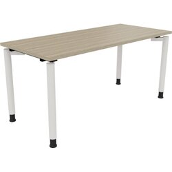 Neutralware 810039671 Schreibtisch 1600x700x680-820 4Fuß Rund ws/Eiche Natur