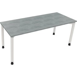 Neutralware 810041183 Schreibtisch 1800x700x680-820 4Fuß Rund ws/Beton hell