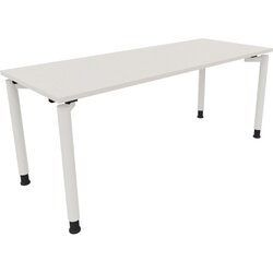 Neutralware 810041101 Schreibtisch 1800x700x680-820 4Fuß Rund ws/Weiß