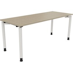 Neutralware 810041171 Schreibtisch 1800x700x680-820 4Fuß Rund ws/Eiche Natur
