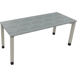 Neutralware 810033583 Schreibtisch 1800x700x680-820 4Fuß Quadrat si/Beton hell