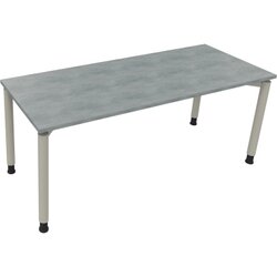 Neutralware 810041083 Schreibtisch 1800x700x680-820 4Fuß Rund si/Beton hell