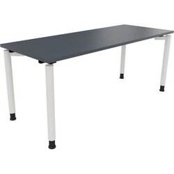 Neutralware 810041182 Schreibtisch 1800x700x680-820 4Fuß Rund ws/Lavagrau