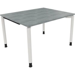 Neutralware 810036083 Schreibtisch 1200x1000x680-820 4Fuß Rund ws/Beton hell