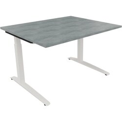 Neutralware 810021683 Schreibtisch 1200x1000x650-850 Kufe Quadrat ws/Beton hell