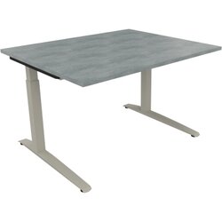 Neutralware 810021583 Schreibtisch 1200x1000x650-850 Kufe Quadrat si/Beton hell