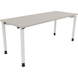 Neutralware 810041181 Schreibtisch 1800x700x680-820 4Fuß Rund ws/Lichtgrau