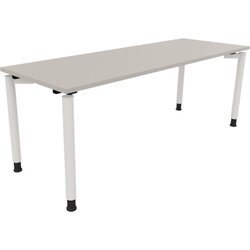 Neutralware 810042681 Schreibtisch 2000x700x680-820 4Fuß Rund ws/Lichtgrau