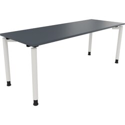 Neutralware 810042682 Schreibtisch 2000x700x680-820 4Fuß Rund ws/Lavagrau