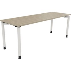 Neutralware 810042671 Schreibtisch 2000x700x680-820 4Fuß Rund ws/Eiche Natur