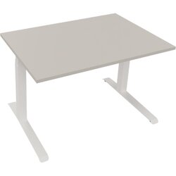 Neutralware 810043581 Schreibtisch 1200x800x645-1275 Kufe Quadrat ws/Lichtgrau