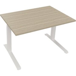 Neutralware 810043571 Schreibtisch 1200x800x645-1275 Kufe Quadrat ws/Eiche Nat