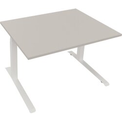 Neutralware 810043881 Schreibtisch 1200x900x645-1275 Kufe Quadrat ws/Lichtgrau