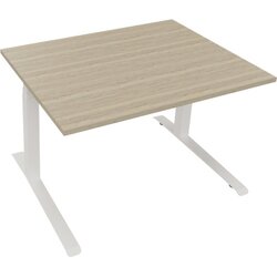 Neutralware 810043871 Schreibtisch 1200x900x645-1275 Kufe Quadrat ws/Eiche Nat