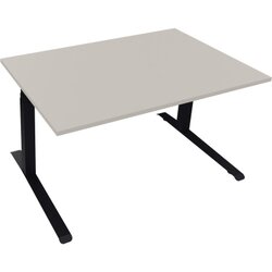 Neutralware 810044481 Schreibtisch 1400x900x645-1275 Kufe Quadrat ws/Lichtgrau