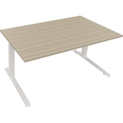 Neutralware 810044771 Schreibtisch 1600x900x645-1275 Kufe Quadrat ws/Eiche Nat