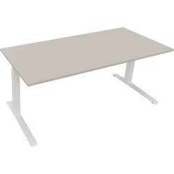 Neutralware 810045081 Schreibtisch 1800x800x645-1275 Kufe Quadrat ws/Lichtgrau