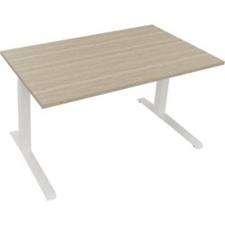 Neutralware 810044171 Schreibtisch 1400x800x645-1275 Kufe Quadrat ws/Eiche Nat