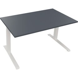Neutralware 810044182 Schreibtisch 1400x800x645-1275 Kufe Quadrat ws/Lavagrau
