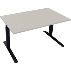 Neutralware 810044181 Schreibtisch 1400x800x645-1275 Kufe Quadrat ws/Lichtgrau