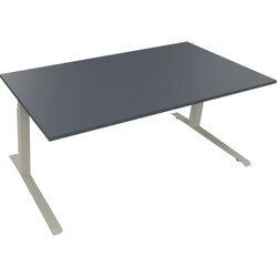 Neutralware 810045282 Schreibtisch 1800x900x645-1275 Kufe Quadrat si/Lavagrau