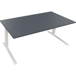 Neutralware 810045382 Schreibtisch 1800x900x645-1275 Kufe Quadrat ws/Lavagrau