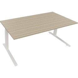 Neutralware 810045371 Schreibtisch 1800x900x645-1275 Kufe Quadrat ws/Eiche Nat