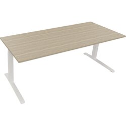 Neutralware 810045671 Schreibtisch 2000x800x645-1275 Kufe Quadrat ws/Eiche Nat