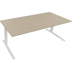 Neutralware 810045971 Schreibtisch 2000x900x645-1275 Kufe Quadrat ws/Eiche Nat