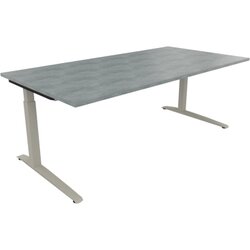 Neutralware 810027283 Schreibtisch 2000x1000x650-850 Kufe Quadrat si/Beton hell