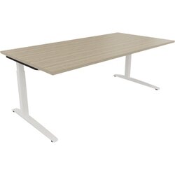 Neutralware 810027371 Schreibtisch 2000x1000x650-850 Kufe Quadrat ws/Eiche Natur