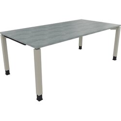 Neutralware 810034483 Schreibtisch 2000x1000x680-820 4Fuß Quadrat si/Beton hell
