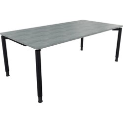 Neutralware 810041883 Schreibtisch 2000x1000x680-820 4Fuß Rund an/Beton hell