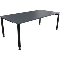 Neutralware 810041882 Schreibtisch 2000x1000x680-820 4Fuß Rund an/Lavagrau