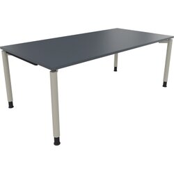 Neutralware 810041982 Schreibtisch 2000x1000x680-820 4Fuß Rund si/Lavagrau