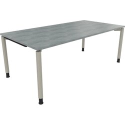 Neutralware 810041983 Schreibtisch 2000x1000x680-820 4Fuß Rund si/Beton hell