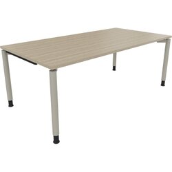 Neutralware 810041971 Schreibtisch 2000x1000x680-820 4Fuß Rund si/Eiche Natur