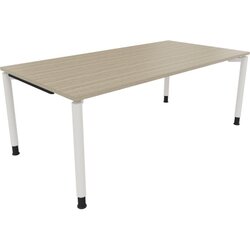 Neutralware 810042071 Schreibtisch 2000x1000x680-820 4Fuß Rund ws/Eiche Natur