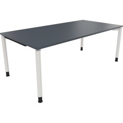 Neutralware 810042082 Schreibtisch 2000x1000x680-820 4Fuß Rund ws/Lavagrau