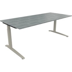 Neutralware 810028483 Schreibtisch 2000x900x650-850 Kufe Quadrat si/Beton hell