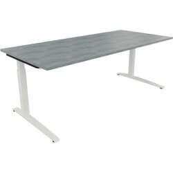 Neutralware 810028583 Schreibtisch 2000x900x650-850 Kufe Quadrat ws/Beton hell