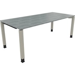Neutralware 810035683 Schreibtisch 2000x900x680-820 4Fuß Quadrat si/Beton hell