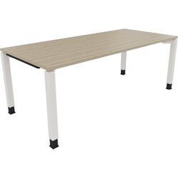 Neutralware 810035771 Schreibtisch 2000x900x680-820 4Fuß Quadrat ws/Eiche Natur