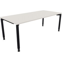 Neutralware 810043001 Schreibtisch 2000x900x680-820 4Fuß Rund an/Weiß