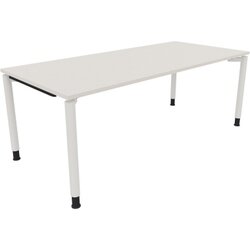 Neutralware 810043201 Schreibtisch 2000x900x680-820 4Fuß Rund ws/Weiß
