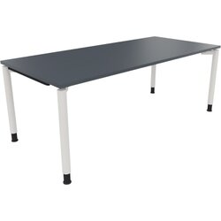 Neutralware 810043282 Schreibtisch 2000x900x680-820 4Fuß Rund ws/Lavagrau