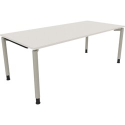 Neutralware 810043101 Schreibtisch 2000x900x680-820 4Fuß Rund si/Weiß